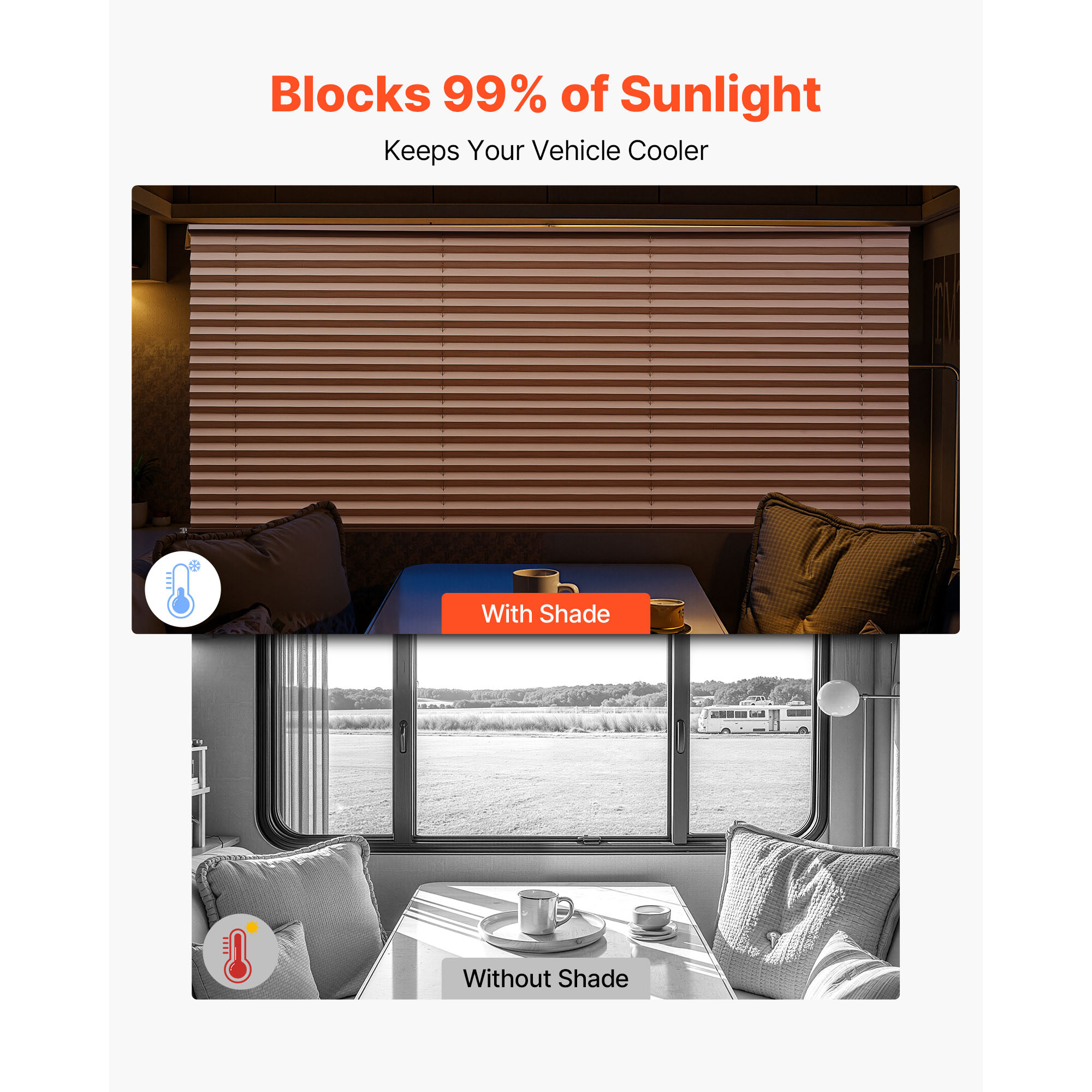 Pleated Rv Blinds For Camper And Motorhome Windows, Cappuccino_voghion.com